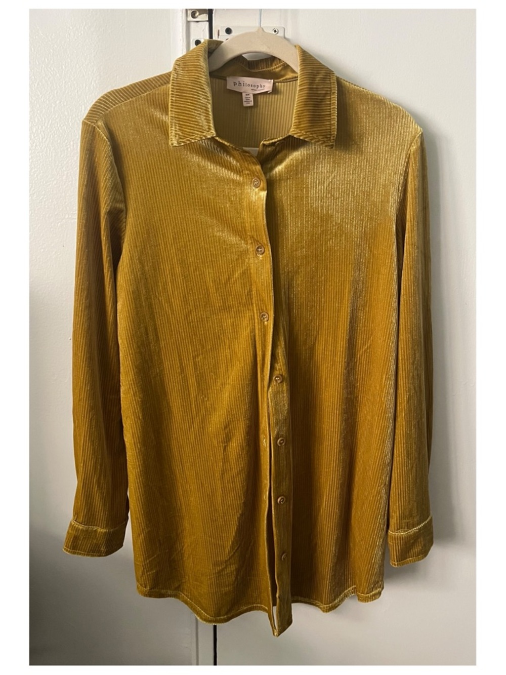 Philosophy Yellow button up shirt Size Medium